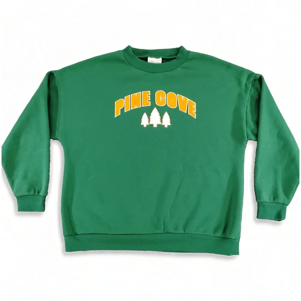 Gorpcore Minimalist PINE COVE Pullover Crewneck Sweatshirt XL Embroidered Nature